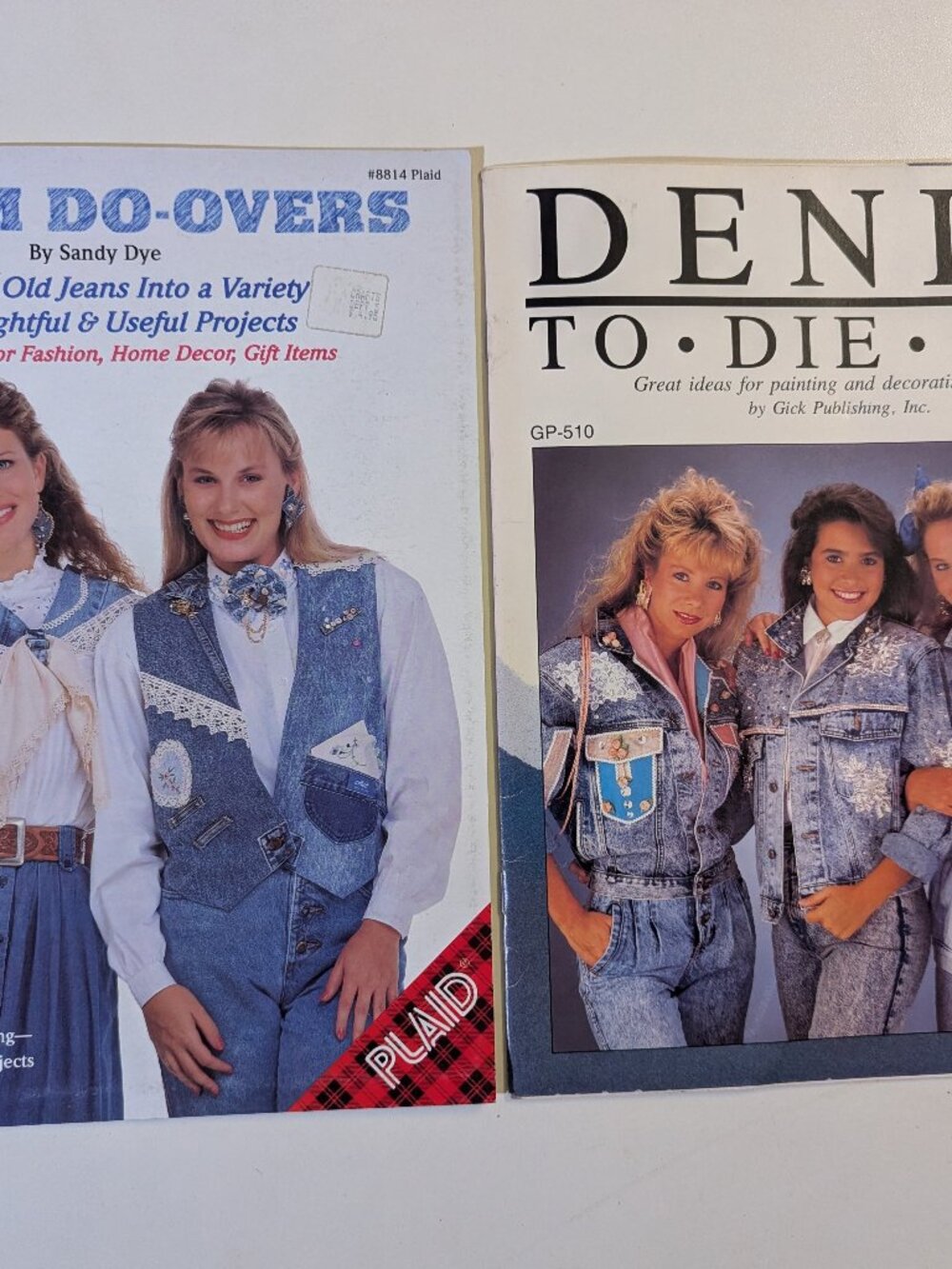 Lot of 2 Vintage Denim Sewing Crafting Patterns Booklets Pamphlets